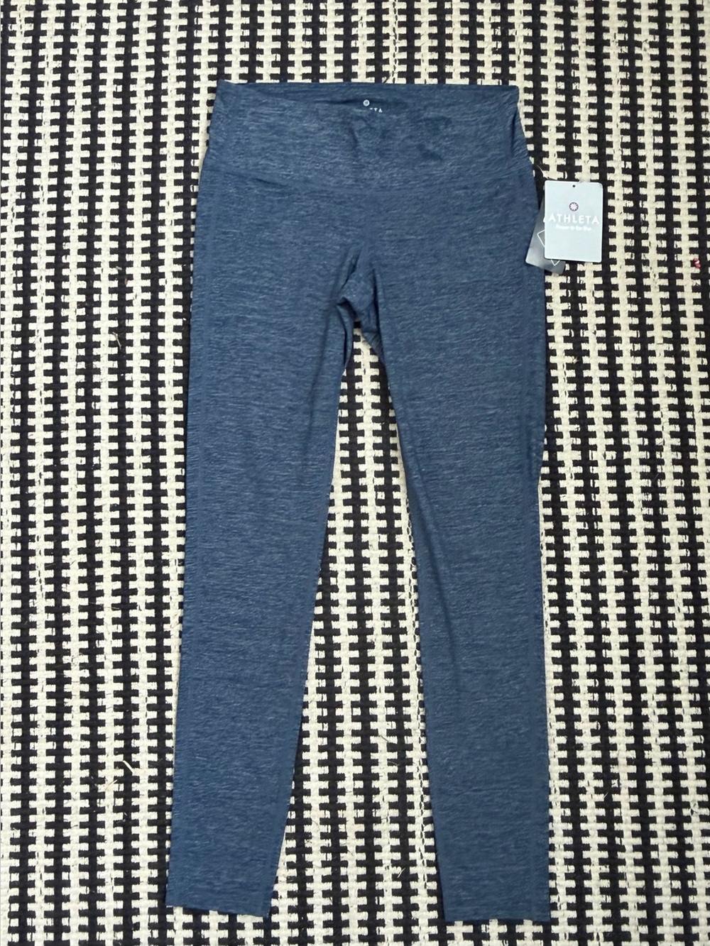 Athleta Odyssey Chaturanga Leggings in Heathered Blue Size Small